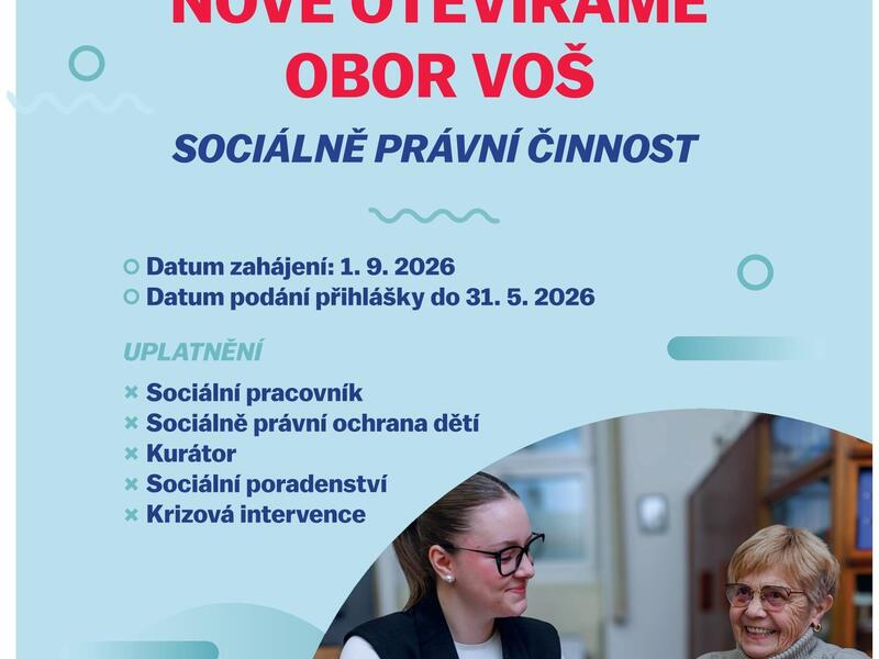 Nově otevíráme obor VOŠ